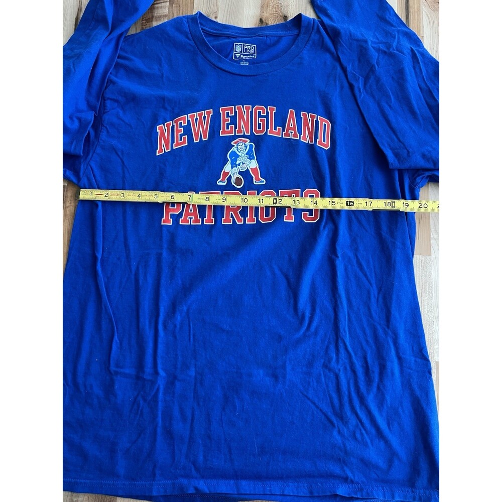 New England Patriots Long Sleeve Tee NFL Pro Line Blue Logo 100% Cotton Unisex L - Picture 4 of 5